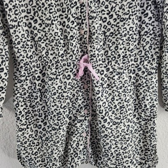 Victoria's Secret romper flannel drawstring waist leopard Print nightgown XS - Picture 3 of 6